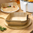 50x Air Fryer Parchment Liners Non-Stick Baking Oil Paper Oven Mat (Brown) Newly