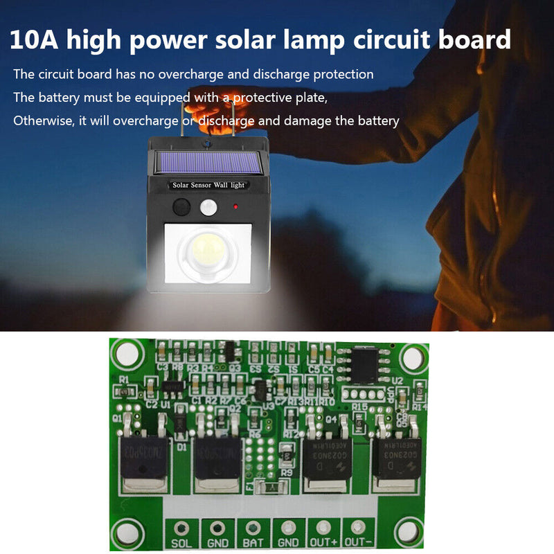 10A Auto Solar Lamp Regulator Landscaping Street Light High Power Circuit Board