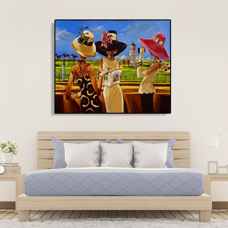 Painting By Numbers DIY Kit Gossip Women Hand Painted Canvas Oil Art Picture