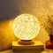 15cm LED Rattan Ball Wood Night Light Wooden Table Lamp Home Bedroom Decor Gift