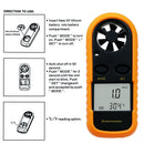 LCD Backlight Display Wind Speed Meter Digital Anemometer 0-30m/s -10 ~ 45C
