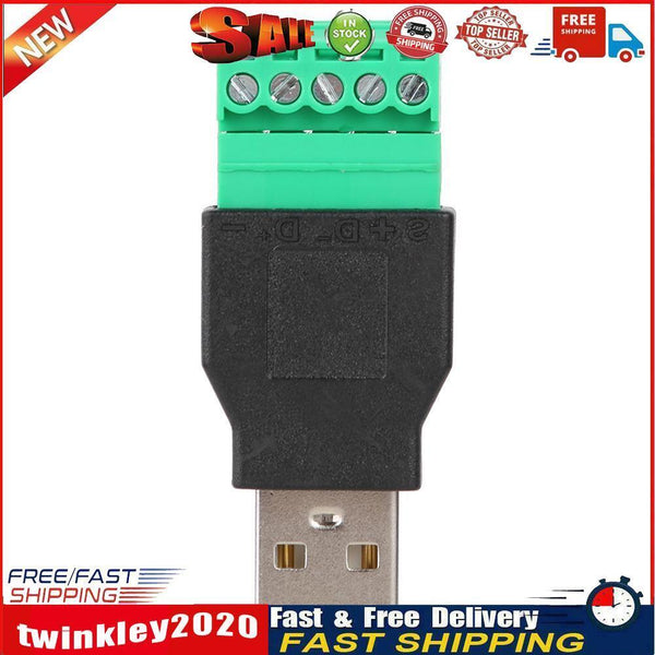 USB2.0 Male to 5pin Screw Terminal Connector Apdater with Shield Connector Newly