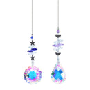 2pcs Prism Hanging Drop Window Crystals Rainbow Catcher Wind Chime Car Ornament