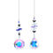 2pcs Prism Hanging Drop Window Crystals Rainbow Catcher Wind Chime Car Ornament