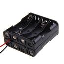 8 x AAA Cells Battery Size Clip Holder Plastic Storage Box Case with Wire