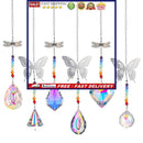 Crystal Ornaments - 6pcs Dragonfly Butterfly Crystal Hanging Pendants Ornam