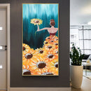 Frameless Oil Paint By Numbers DIY Flowered Skirt Girl Picture Craft for Home