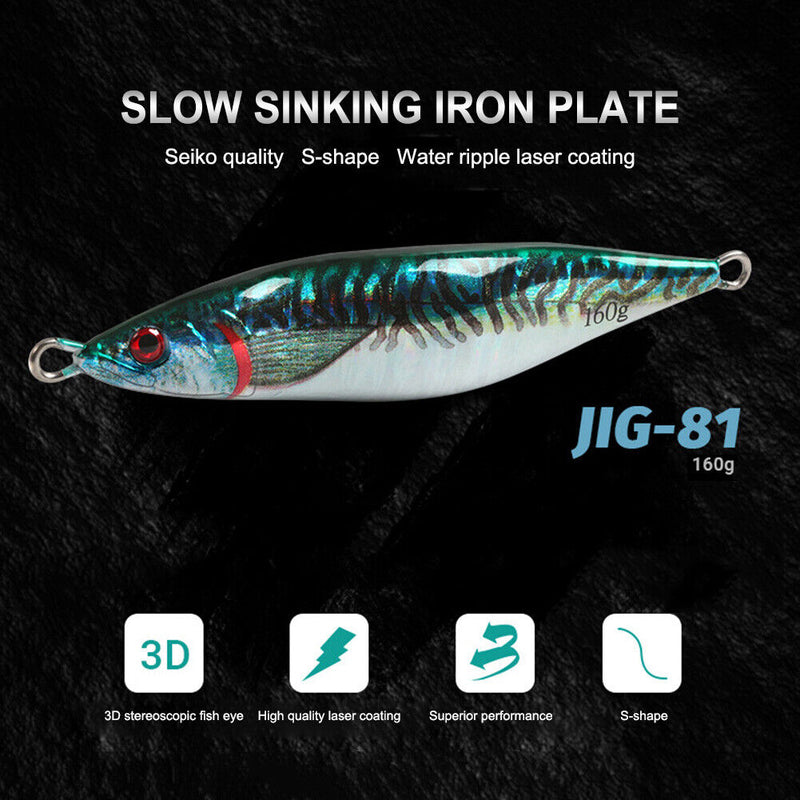 S Shaped Luminous Fishing Lure 12cm 160g Metal Artificial Bait (JIG81-1)