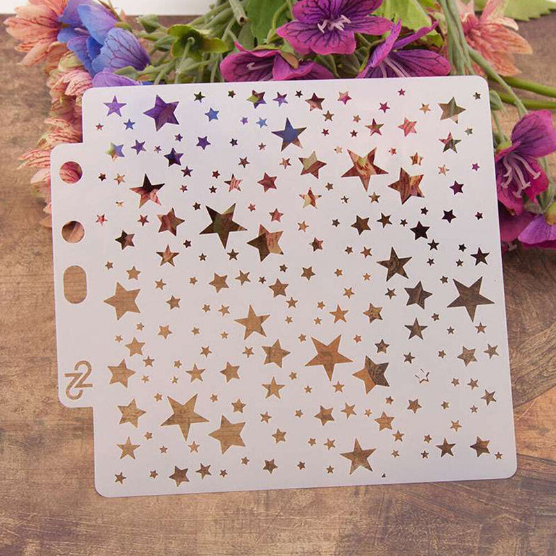 Star Hollow Lace Ruler Embossing Theme Template DIY Photo Album Drawing Tool