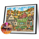 5D DIY Full Drill Diamond Painting Village View Cross Stitch Needlework Round Rh