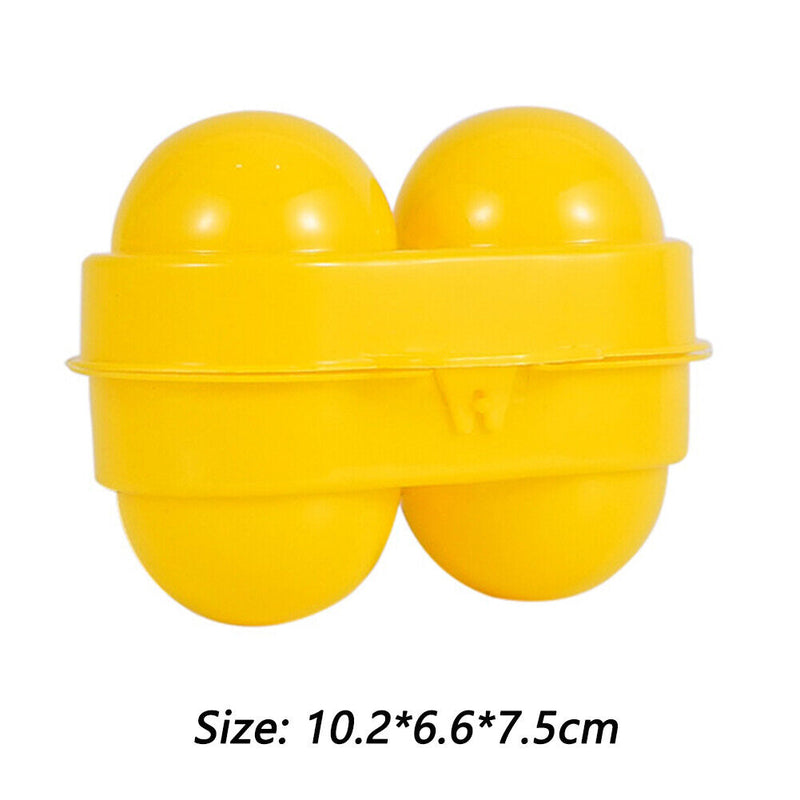 2 Grids Egg Protection Storage Box Camping Picnic Holder Container Yellow