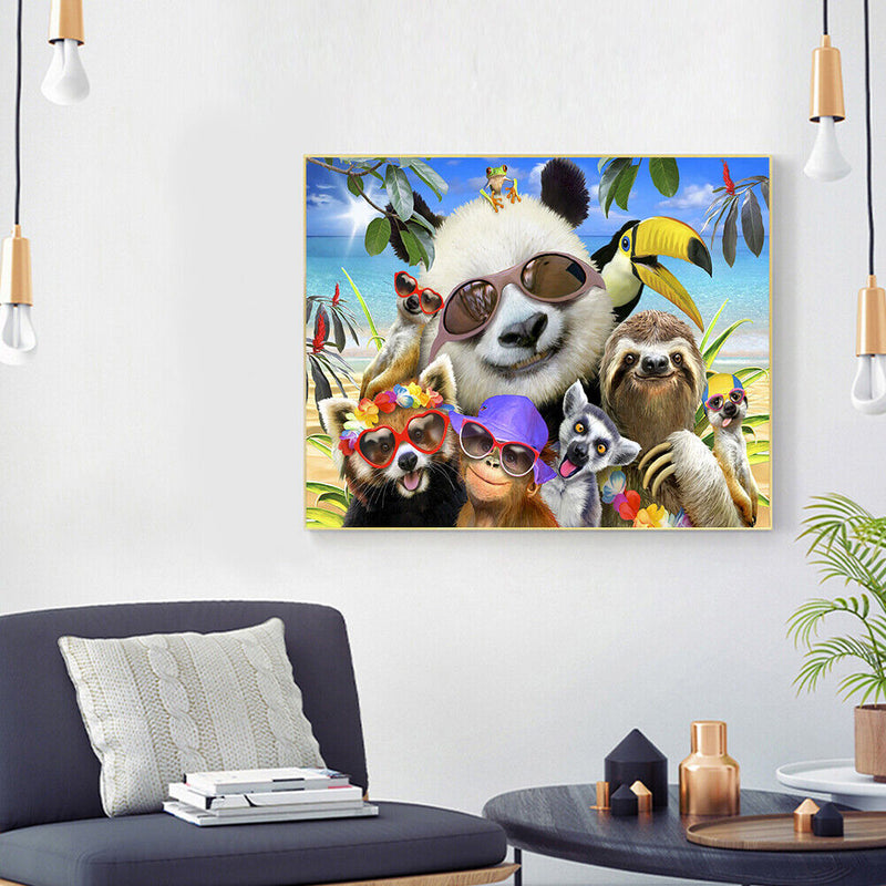 Panda Sloth Oil Painting By Numbers DIY Frameless Art Picture On Canvas Set
