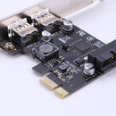 Asiprop SSU 2-Port USB 3.0 PCI-e x1 Expansion Card PCI Express Adapter for