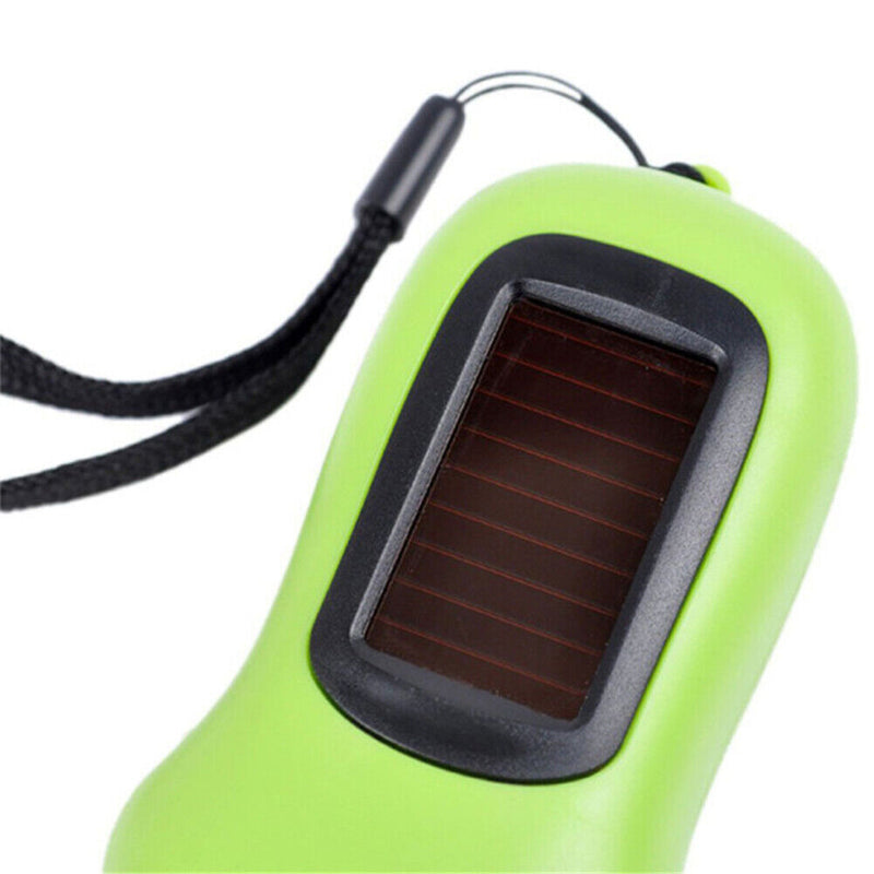 Hand Crank Solar Dynamo Torch Lamp Outdoor Emergency LED Flashlight (green)
