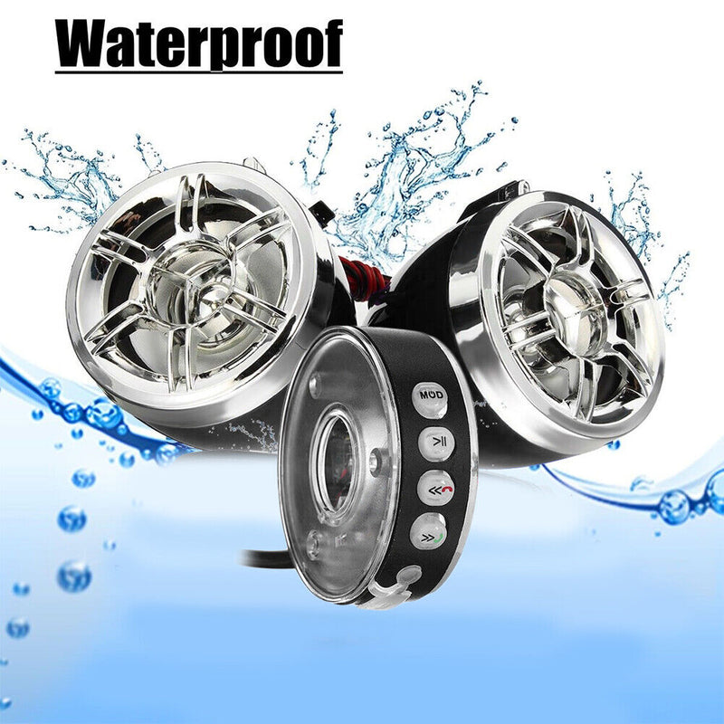 Portable Motorcycle Bluetooth Sound Speakers FM Radio MP3 Player Audio System