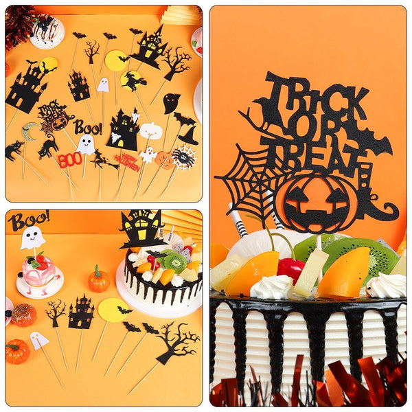 Wedding Halloween Style Cake Topper Set Cupcake Decor Baking Decoration