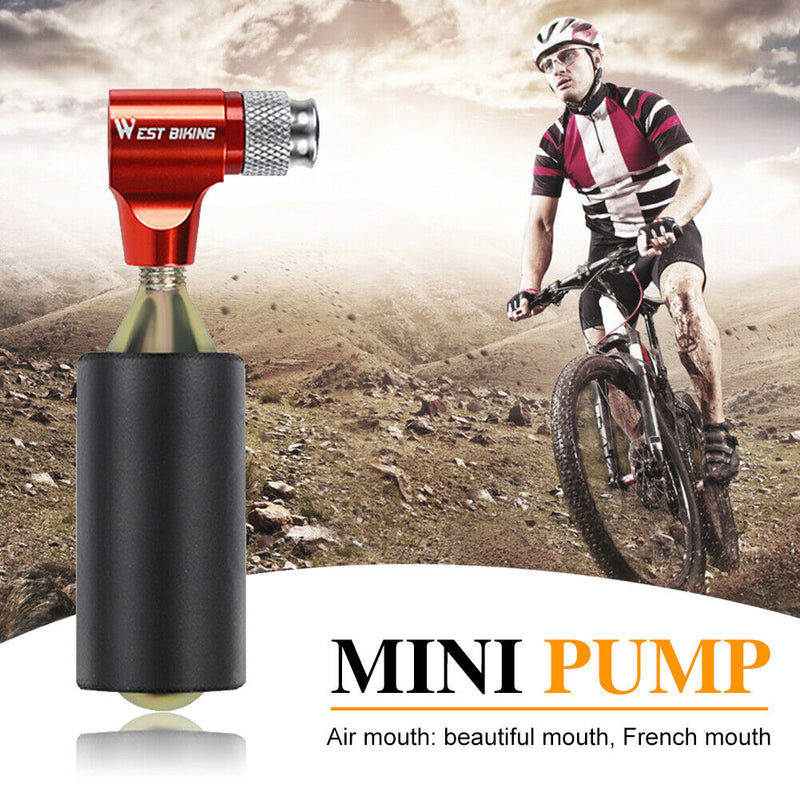 WEST BIKIHG Portable Bicycle Bike CO2 Air Bottle Head for Schrader Presta Valve