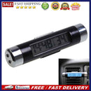 2 in 1 Blue Backlight Digital LCD Car Air Outlet Clip-on Clock Thermometer