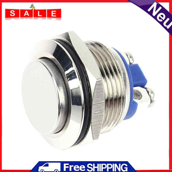 19mm 250V High Round Head Current Stainless Steel Button Switch Waterproof Boat Aut