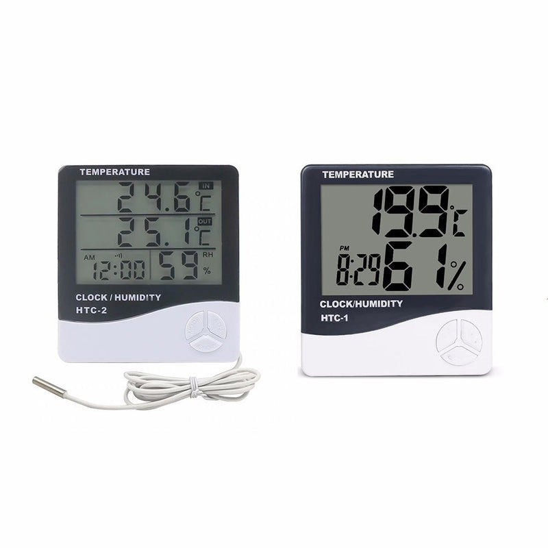 With Clock LCD Digital Thermometer Humidity Meter Temperature Meter Hygrometer
