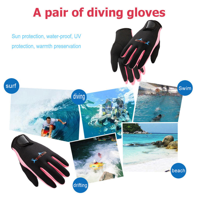 #A 1.5mm Neoprene Diving Gloves Anti Slip Cold-proof Wetsuit Gloves for Women Me