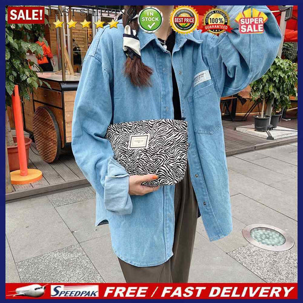 Women Fashion Animal Pattern Printing Canvas Day Clutch Small Makeup Storage