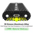 USB3.1 Gen2 10Gbps Cooling Case PCIE NVMe M-Key M.2 SSD External Enclosure