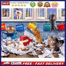 Painting By Numbers Kit DIY Naughty Cat Canvas Oil Wall Art Picture Ornamen