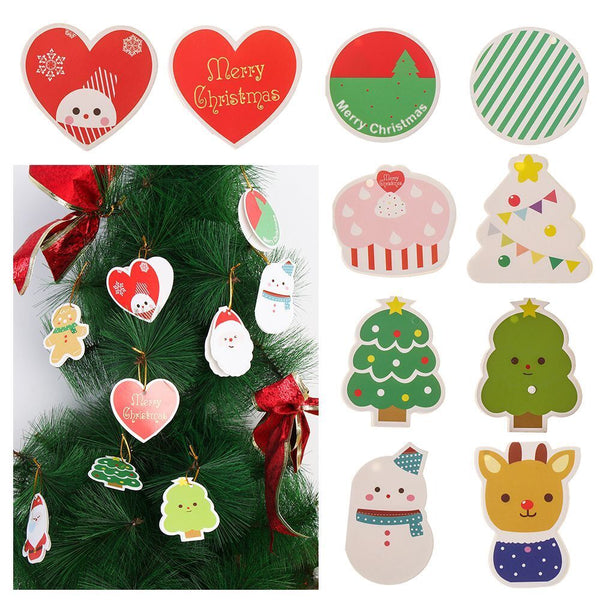 Envelope Christmas Greeting Cards Xmas Tree Ornament Hanging Tag Blessing Card