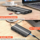 3.0 Gigabit Ethernet USB Type-C Hub Docking Station 4K Dual HDMI For Laptop PC