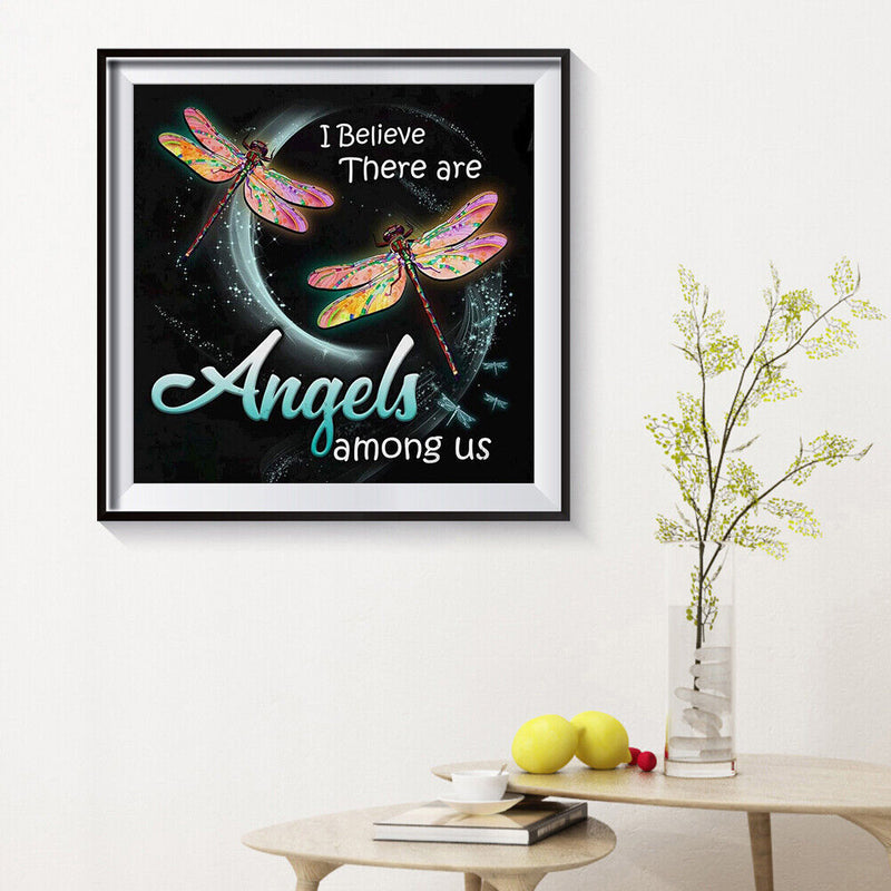 5D DIY Full Drill Diamond Painting Dragonfly Embroidery Mosaic Kit Needlework
