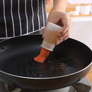 Silicone Oil Bottle with BBQ Grill Oil Brush Baking Kitchen Tools (Orange)