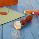Retro Plant Pattern Sealing Wax Wooden Handle Wax Seal Stamps DIY Craft (A)