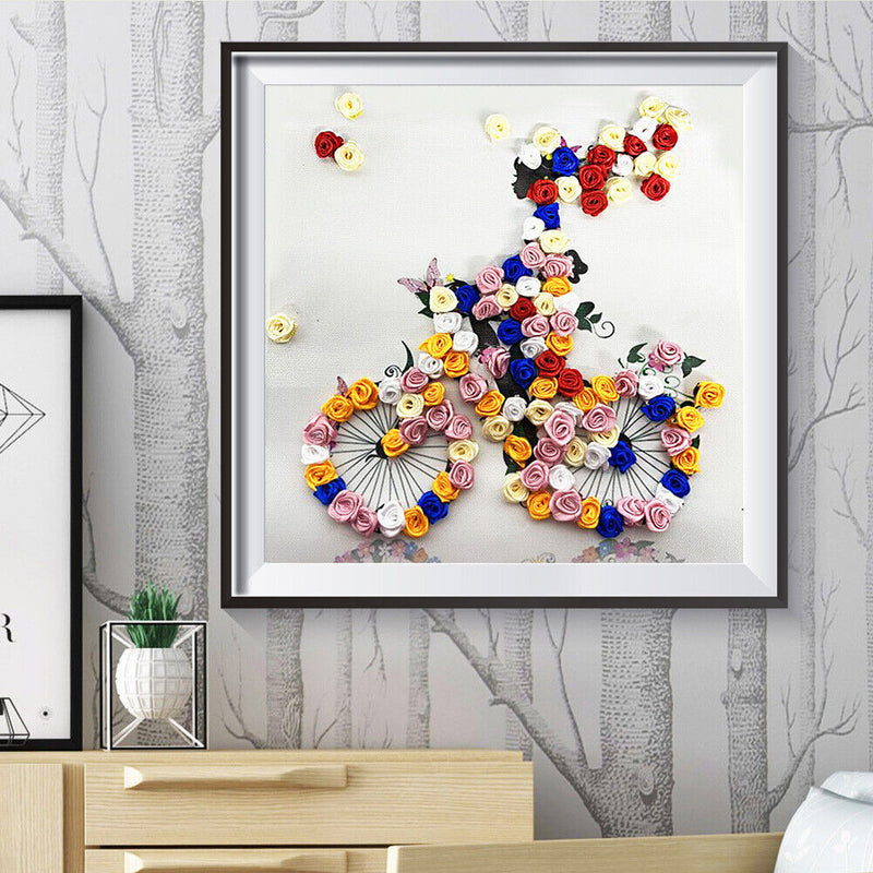 Cycling Flower Girl Partial Special Shape Crystall Drill Diamond Painting