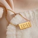 Jewelry Meaningful Lady Men Rectangle Pendant Clavicle Chain 11:11 Necklace