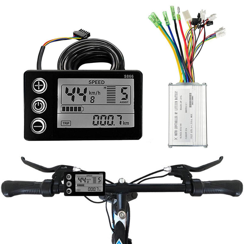 36V-48V Electric Bicycle E-bike Scooter Brushless Speed Controller w/LCD Display