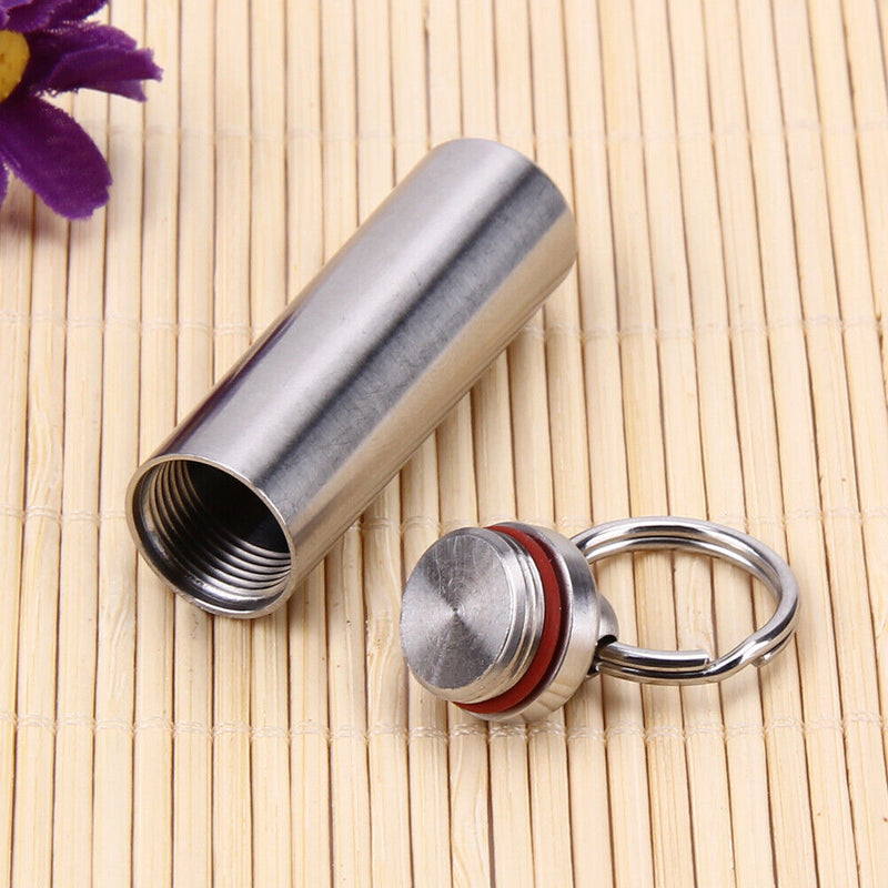 Waterproof Pills Container Survive Pills Box Outdoor Stainless Steel Container Al