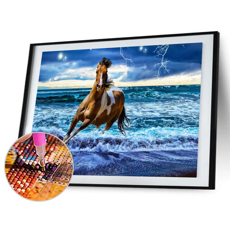 5D DIY Diamond Painting Running Horse Cross Stitch Embroidery Rhinestones