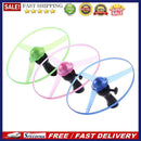 Funny Pull String Colorful LED Light Up Flying Saucer Disc Kids Development