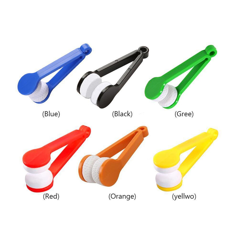 Mini Two-side Glasses Brush Spectacles Wipes Eyeglass Cleaning Rub (Blue)