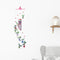 4 Metal Tubes Flowers Wind Chime Garden Door Windows Hang Ornament (Red)