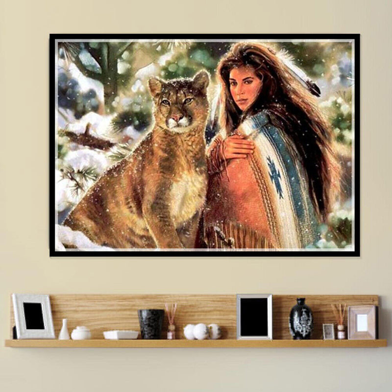 Beauty Big Cat 5D Diamond Painting Embroidery DIY Cross Stitch Home Decor
