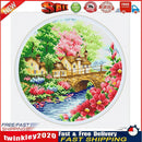DIY 11CT Cross Stitch Stamped Spring Scenery Needlework Kit 35x35cm (5253) Newly