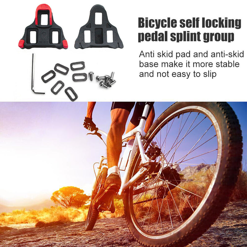 Road Bike Cleat Set Non Slip Road Bicycle Cycling Cleats for Self-Locking Pedals