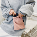 Casual Solid Messenger Bag Women Plush Drawstring Fashion Clutch Shoulder Totes
