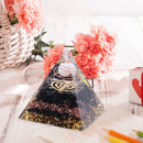 Crystal Pyramid Orgone Pyramid with Sphere Balancing Healing Crystals Stones