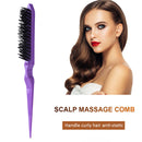 Boar Bristle Comb with Pointed Tail Wooden Handle Dyeing Comb (Purple) Newly
