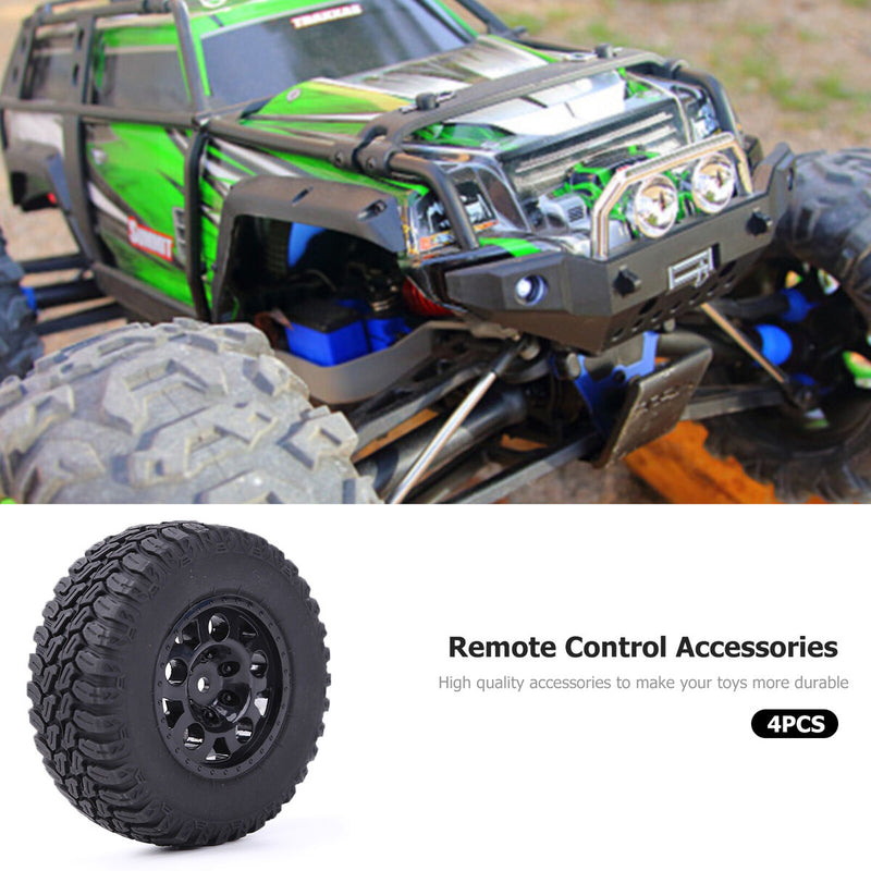 #A 4pcs 105mm Wheel Tire Rc Accessories Rim Tires Kit for Rc Traxxas Slash Hsp H