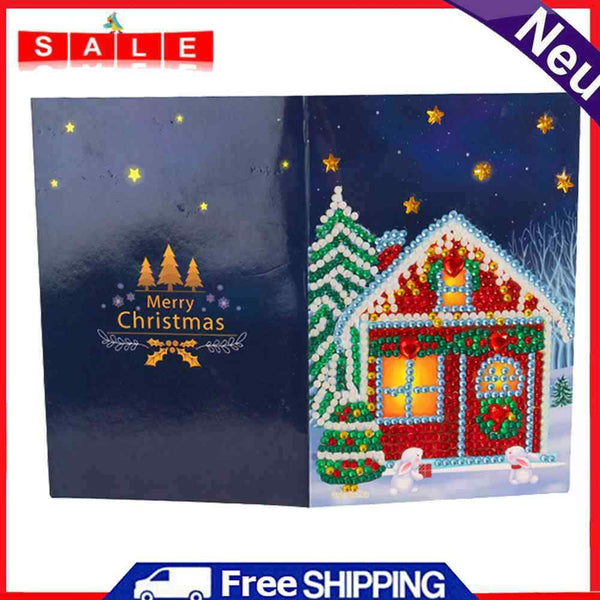 DIY Diamond Painting Greeting Card Mosaic Santa Claus Christmas Postcards Decor