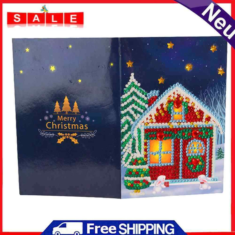 DIY Diamond Painting Greeting Card Mosaic Santa Claus Christmas Postcards Decor